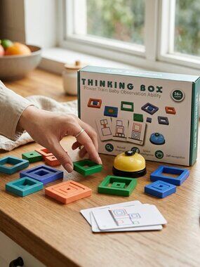 Montessori Wooden Shape Sorter, 15pc Color Matching Toddler Toy